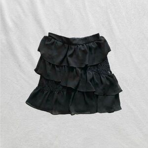 Xhilaration Black Ruffled Mini Skirt